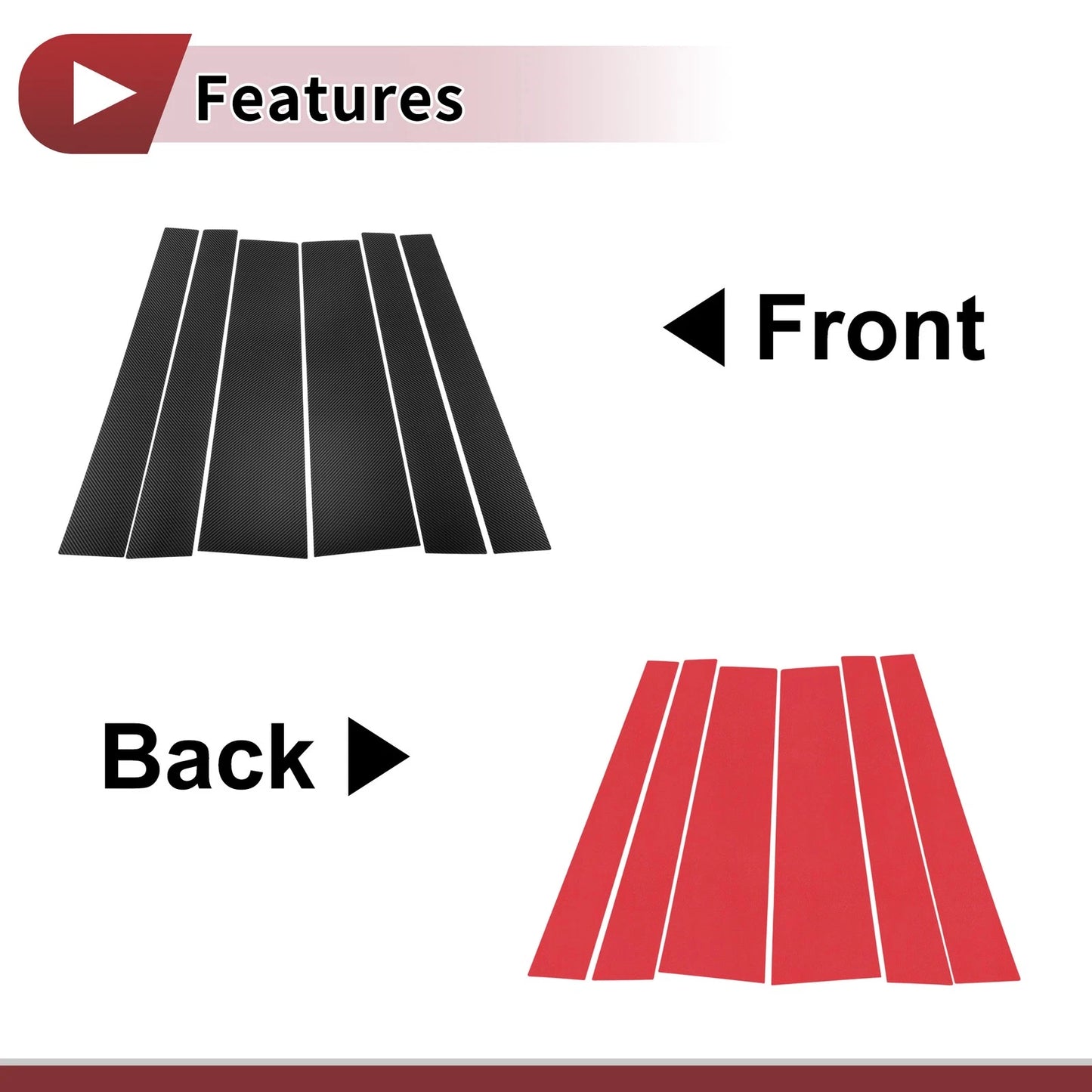 6 x Car Door Pillar Window Trim Carbon Fiber for Toyota Noah (2020–2023)