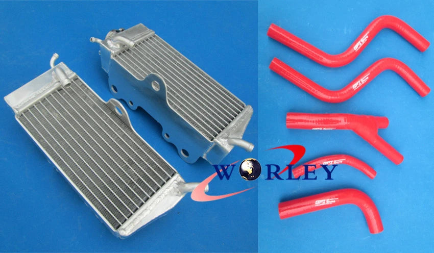 Aluminum Radiator + Black Hose for Honda CR250R (1985-1987)