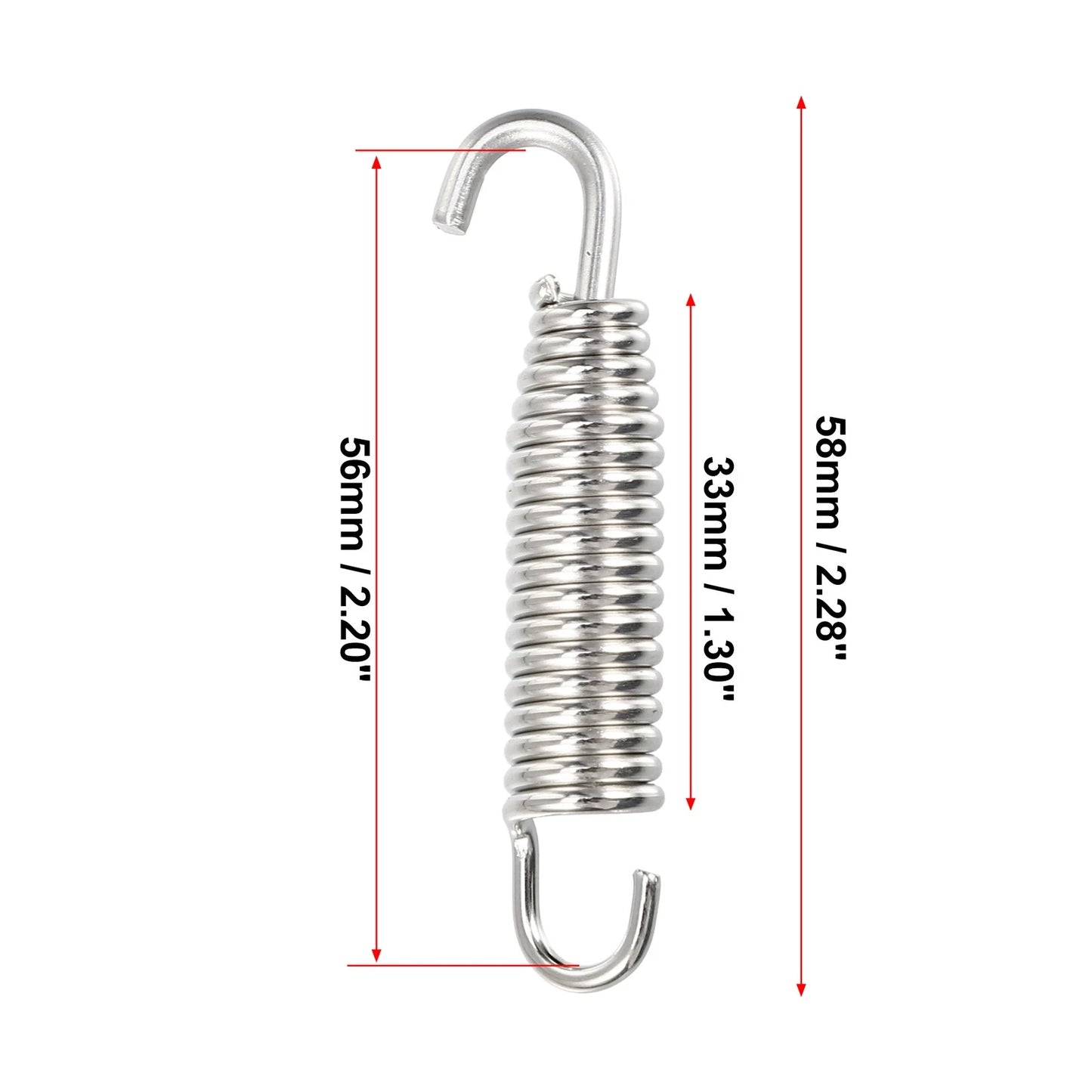 6 x 58mm / Muffler Exhaust Pipe Spring Universal Silver Tone / for Make Model