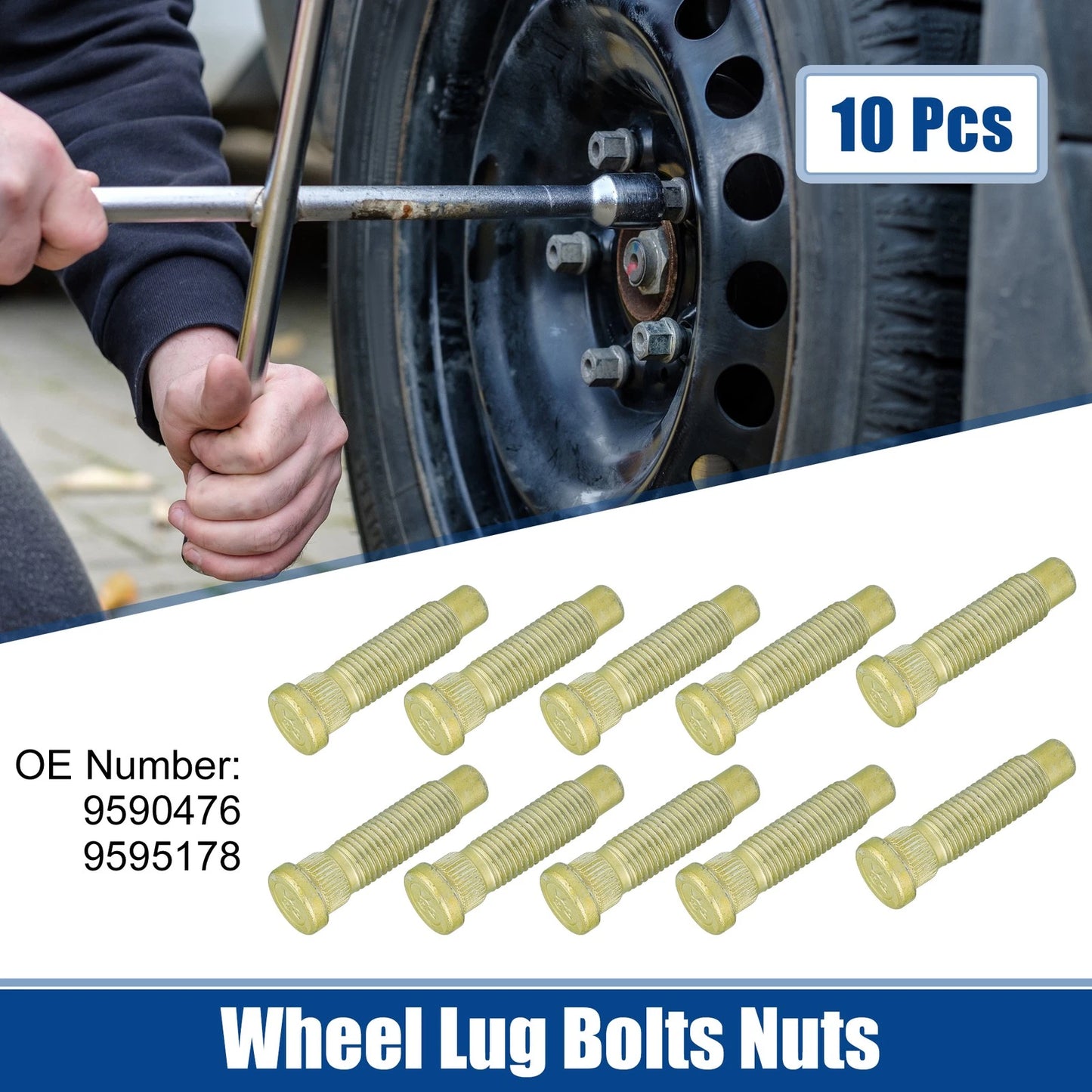 10 x M12x1.5 Wheel Lug Bolts & Nuts for Chevrolet (1997-2012)