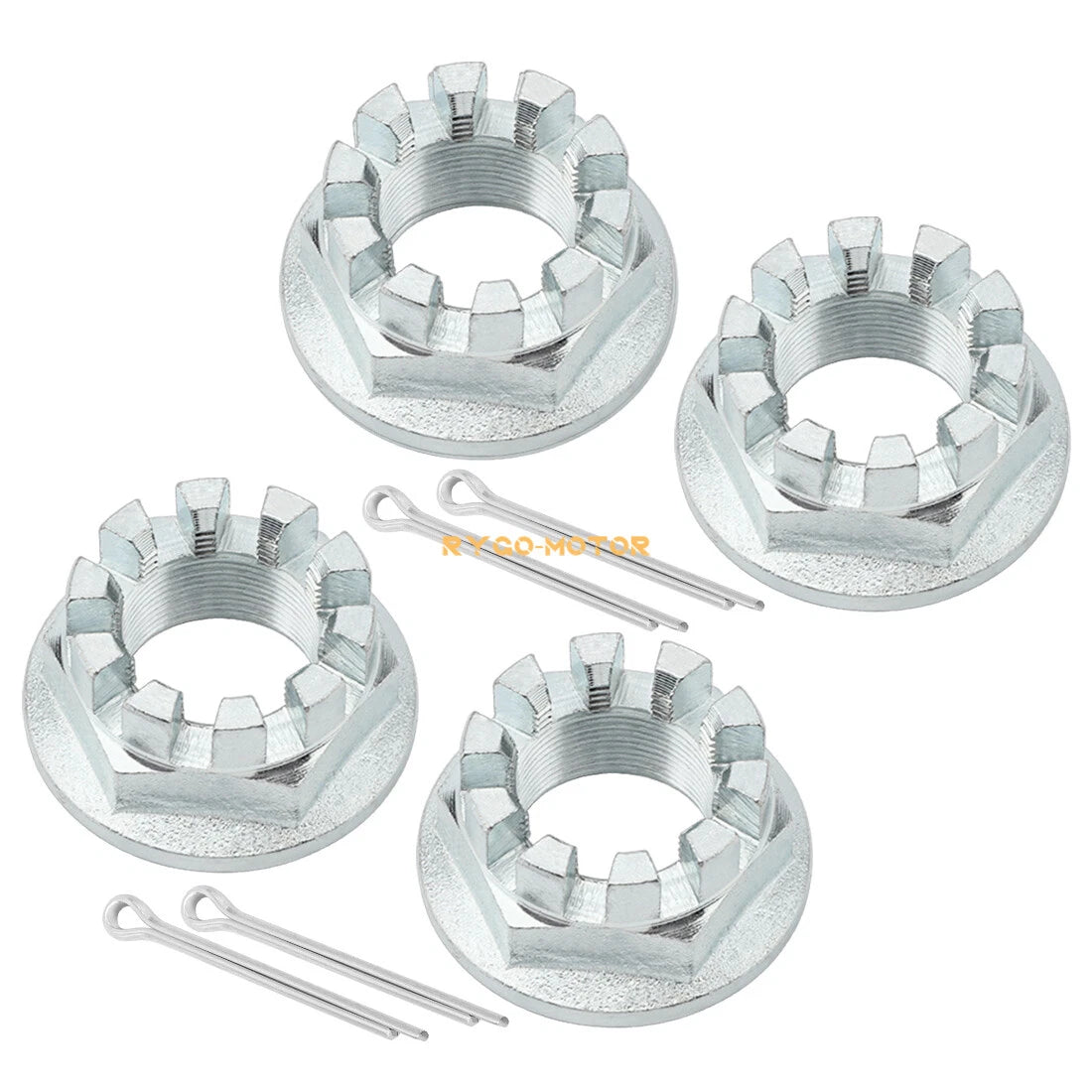 Set / 4 x Rear Axle Nuts w/ Pin / Honda TRX350 Rancher TE TM FE FM (2000–2006)