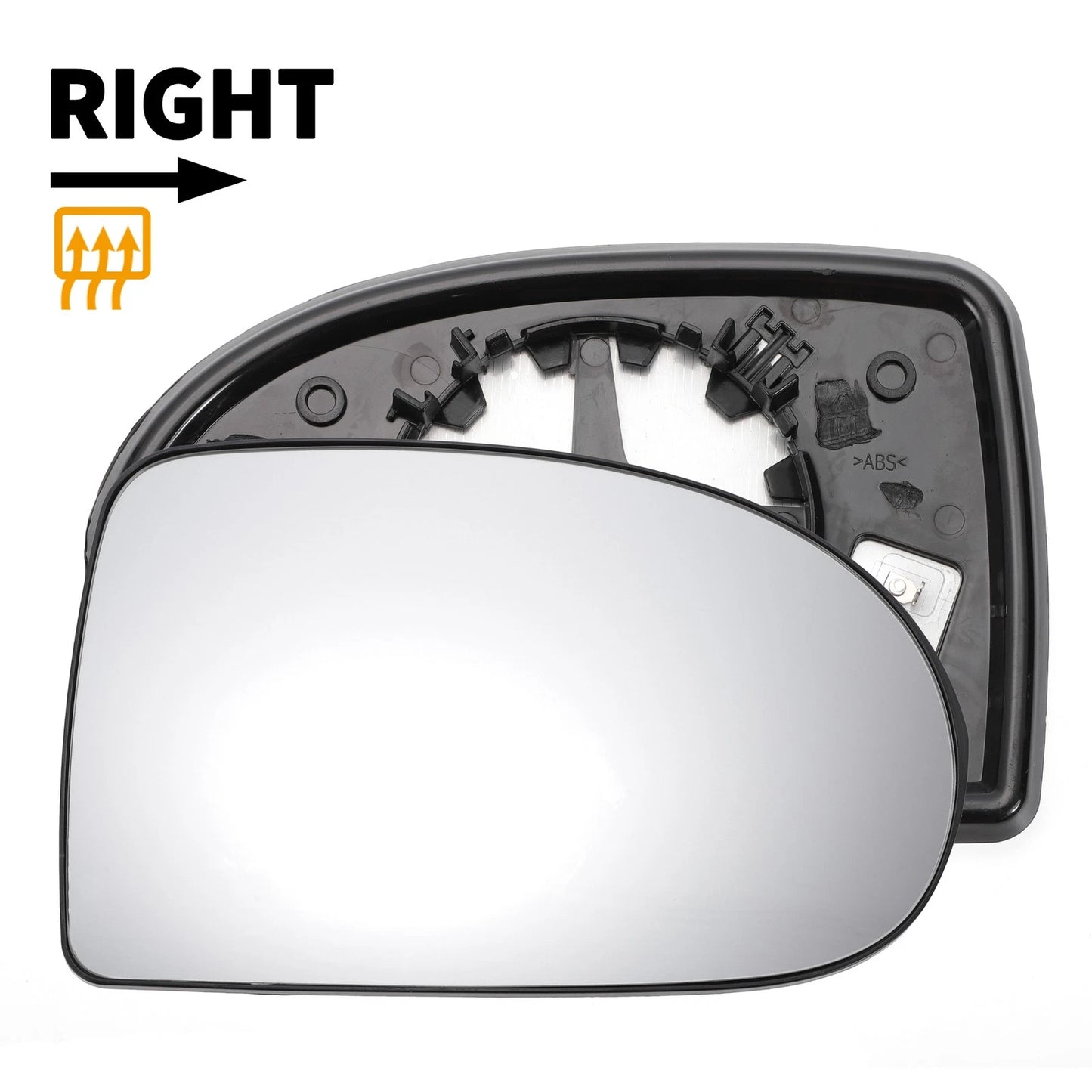Right Side Heated White Mirror Glass for Jeep Compass (2010-2016)