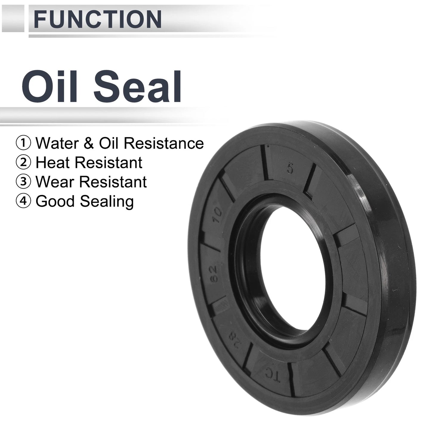 Oil Seal 28x62x10mm Rotary Seal Ring Nitrile Rubber 5 Pcs for Make Model