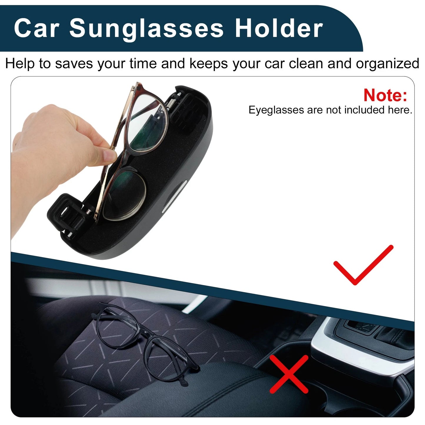 Sunglasses Case for Ford Kuga 3 MK3 ST-Line (2020-2025) - ABS Black 1 Set