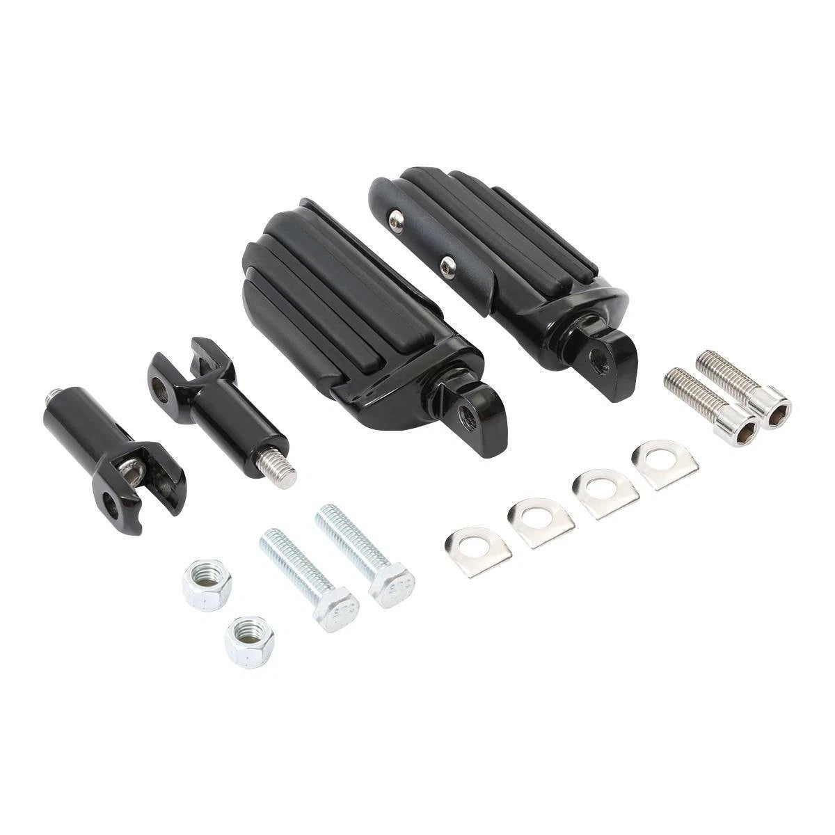 Black Rear Passenger Footpegs Support Mount for Harley Softail (2000-2006)