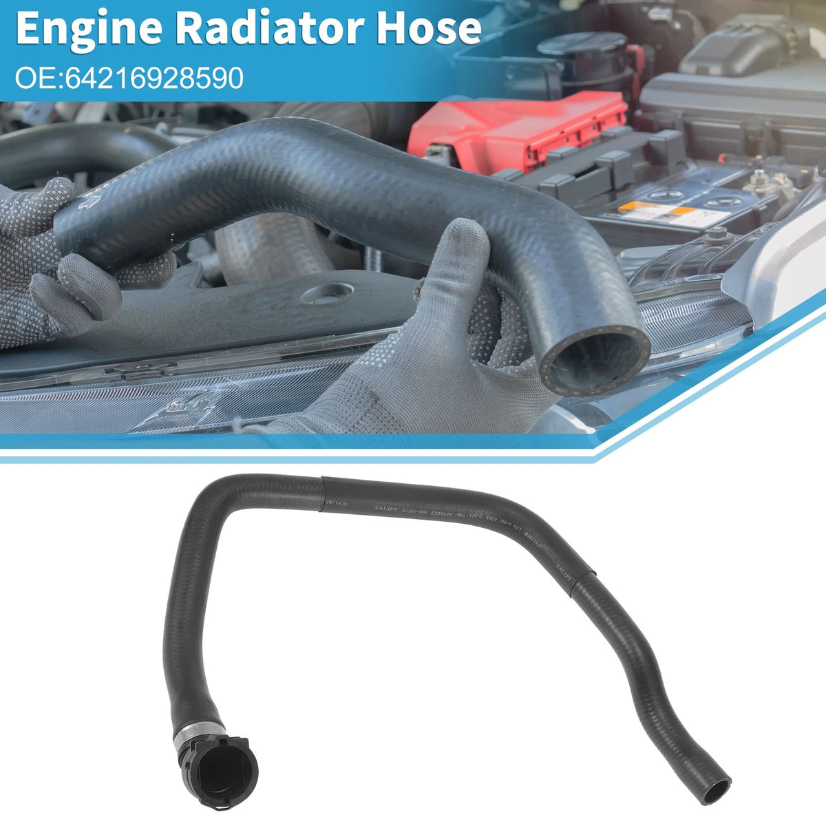 Radiator Hose for BMW 120i (2005-2010) Rubber Black 1 x Piece