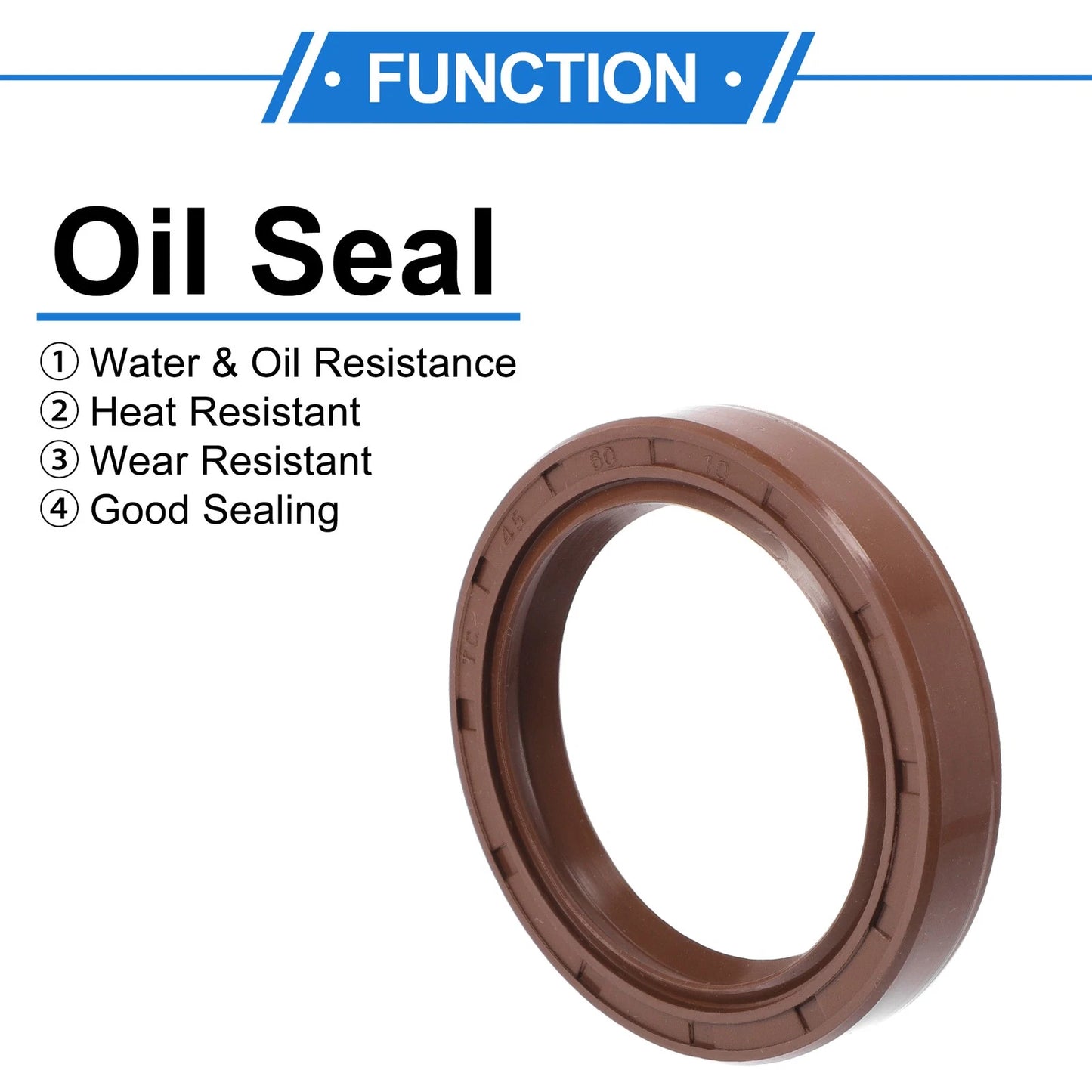 Oil Seal 45x60x10mm FKM Rubber Brown 2 Pcs for Vehicle