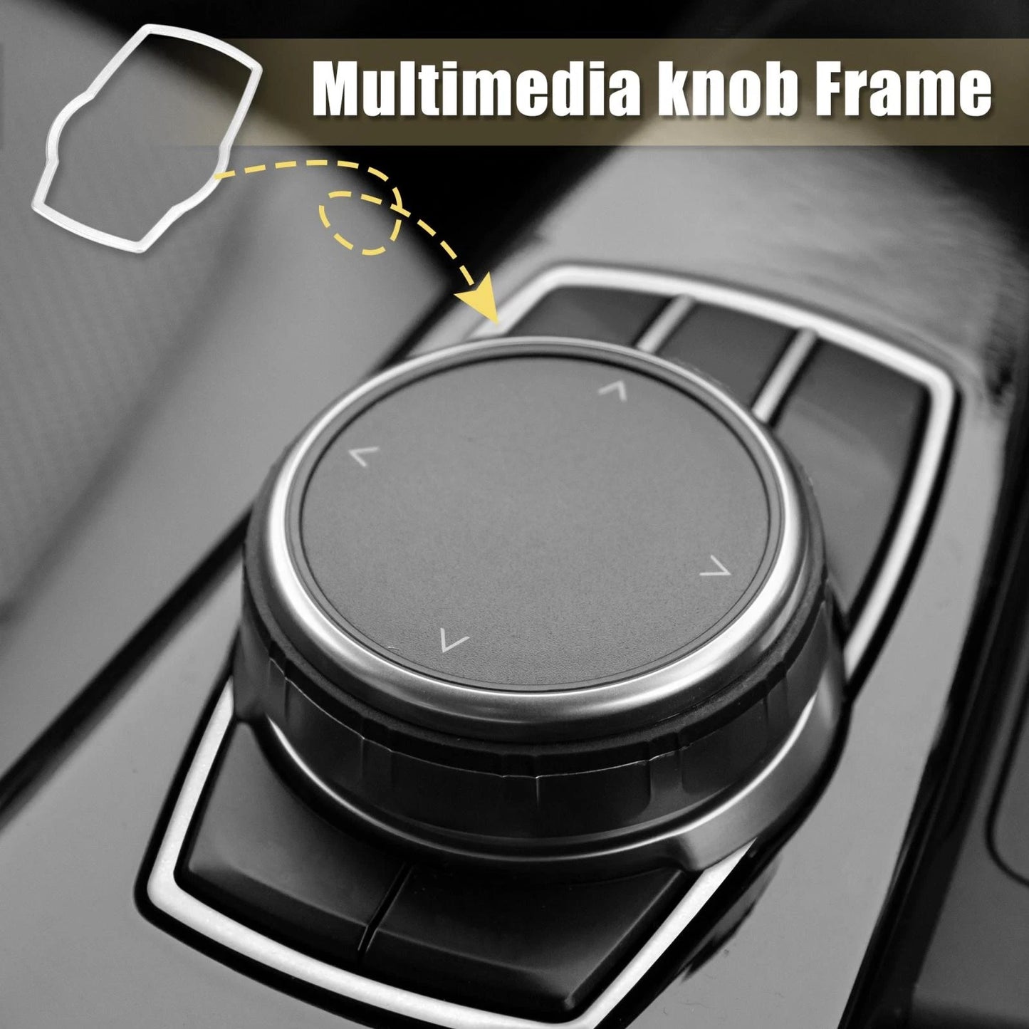 Car Multimedia Knob Button Cover Silver for BMW 3 5 7 Series F01 F15 F30 F10 G30