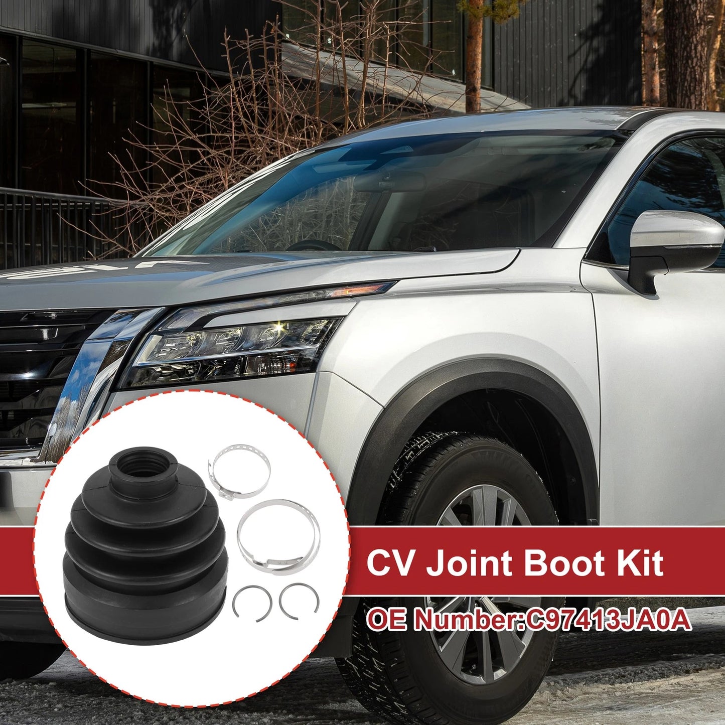 Inner CV Joint Boot Kit w/ Clamps for Nissan Pathfinder (2013-2020)