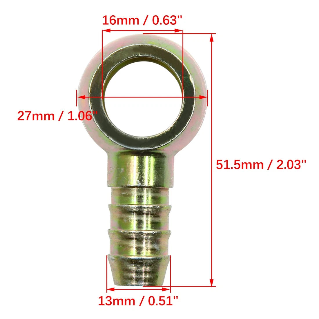12mm ID Hose Barb 16mm Banjo Fitting Fuel Line Adapter 2 x Motorcycle Car