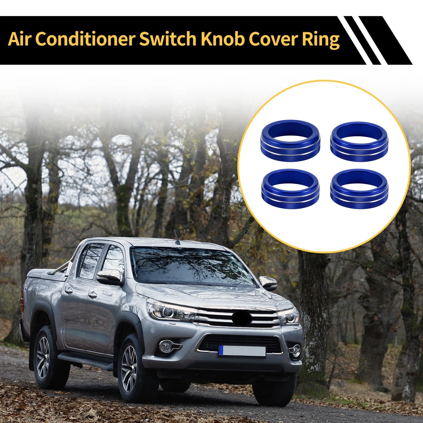 A/C Heater 4WD Switch Knob Cover Ring Blue for Toyota Tacoma (2020–2023)