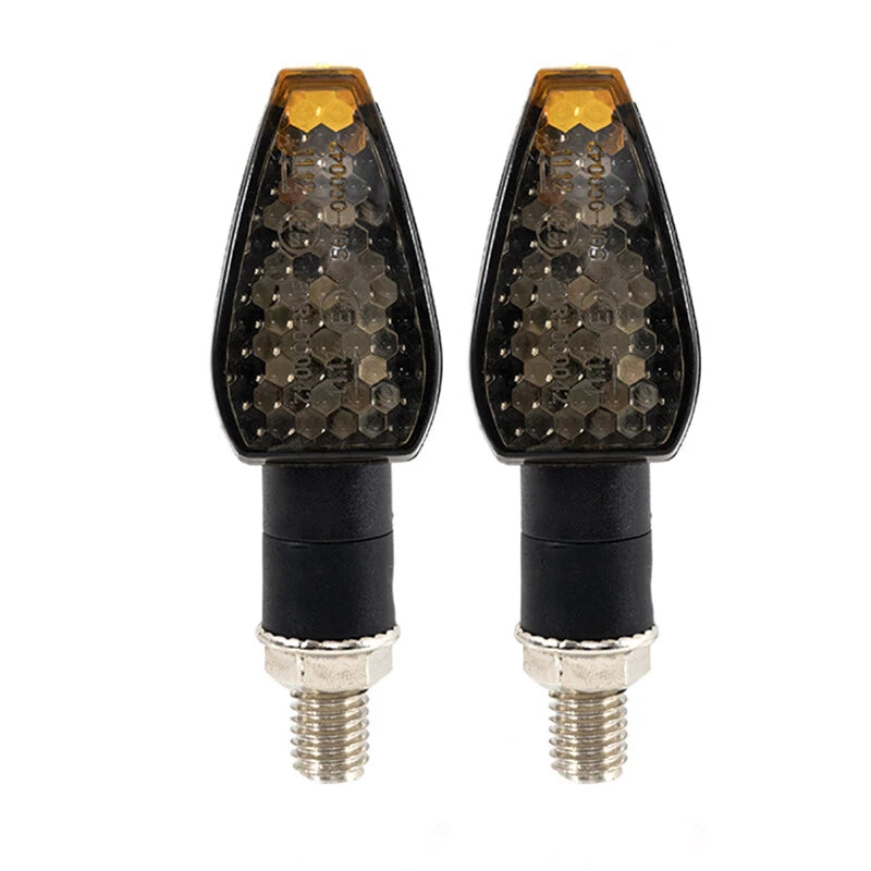 Smoked LED Motorcycle Turn Signal Indicators for Universal Fit - Amber (N/A)