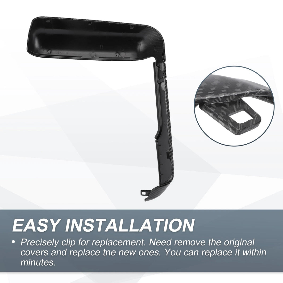 Rearview Mirror Cover Cap Set Black Carbon Fiber for Chevrolet Silverado GMC