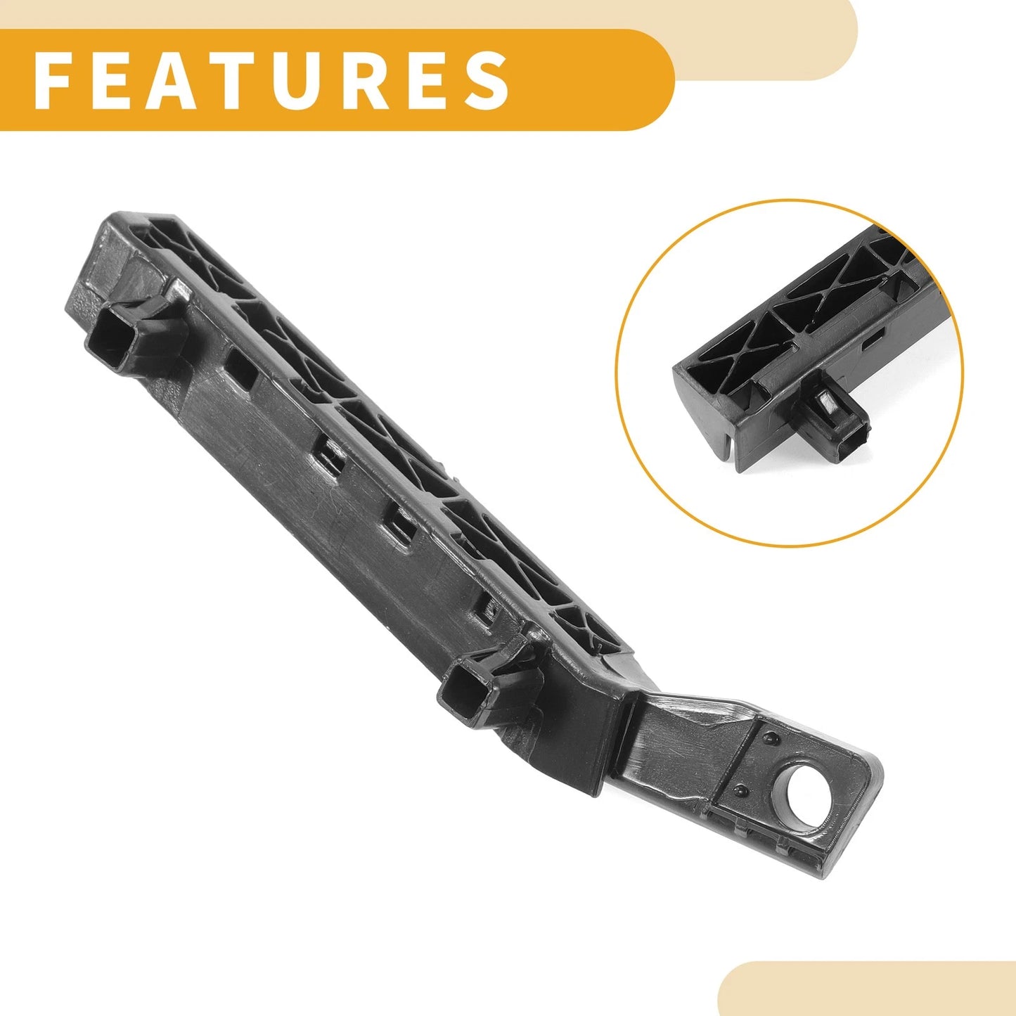 LH Front Bumper Support Bracket for Nissan Tiida (2004-2011) 1 Pc Black ABS