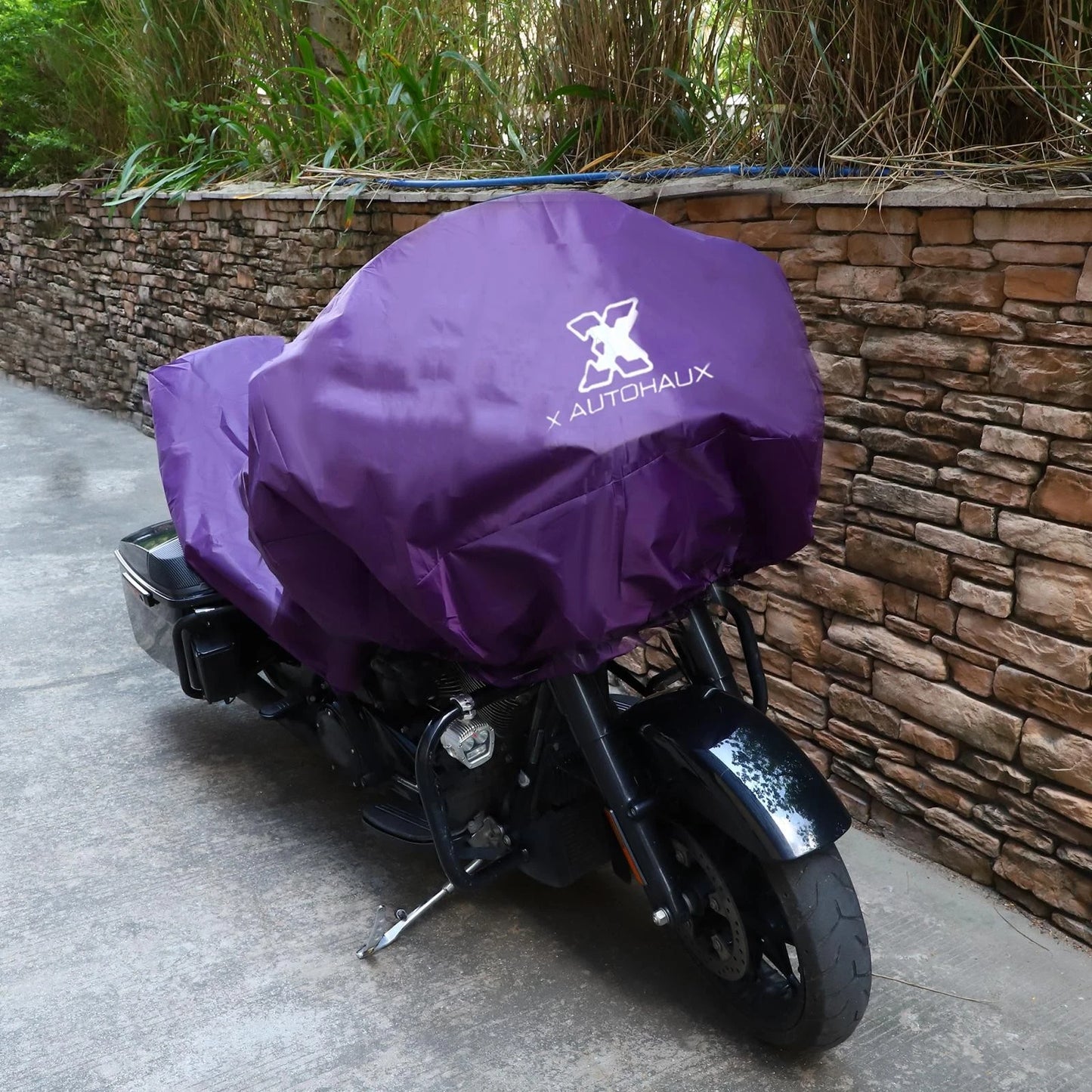XL Half Cover Motorcycle Cover Outdoor Waterproof Purple for Make Model