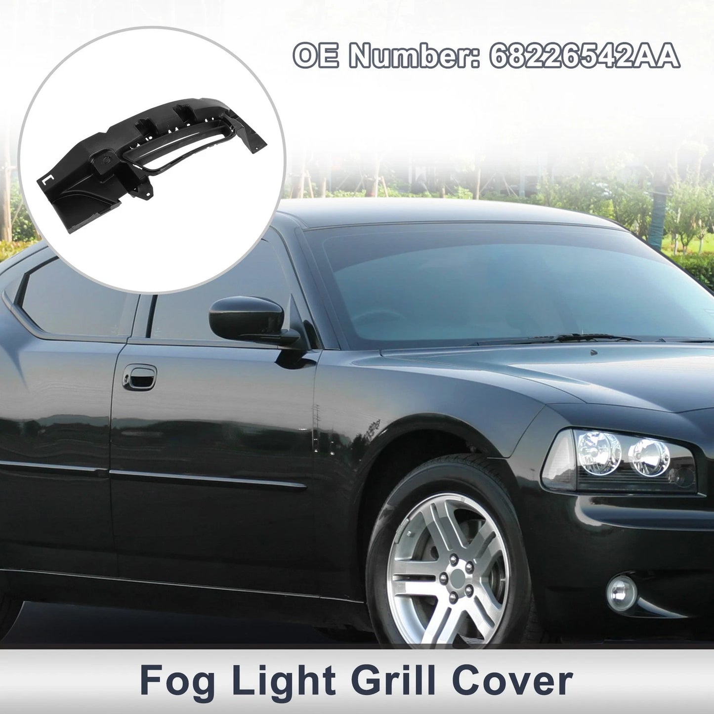 1 Pc Front Right Fog Light Grill for Dodge Charger (2015-2016)