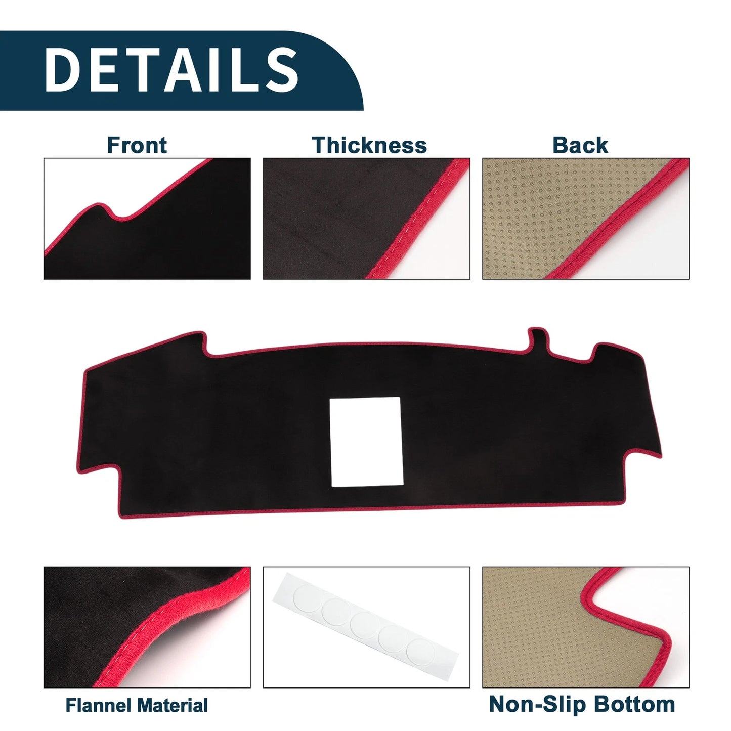 Dashboard Cover Mat for Nissan Sakura Sun Protector Pad Black Red (2023)