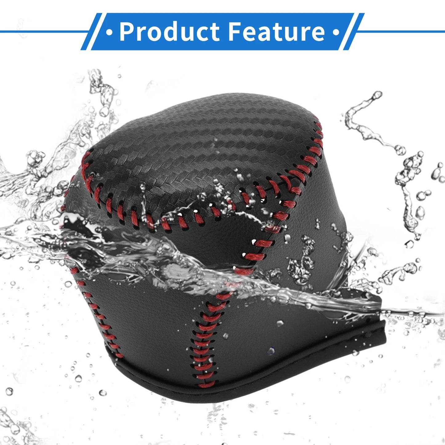 Car Gear Shift Knob Cover for Toyota CH-R (2017-2021) Black Carbon Fiber Red