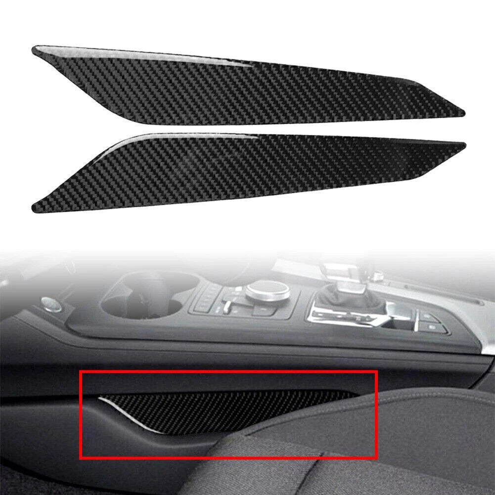 2 x Carbon Fiber Gear Shift Side Panel Covers for Audi A4 (2017-2020)