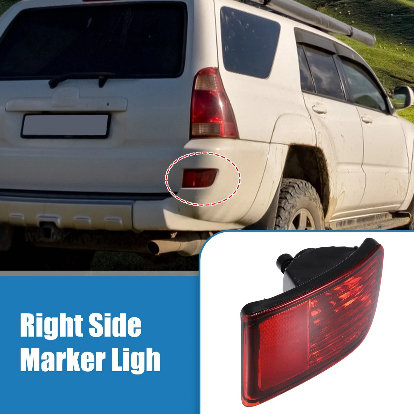 Rear Right Side Bumper Reflector Light Lamp for Toyota 4Runner (2003–2005)
