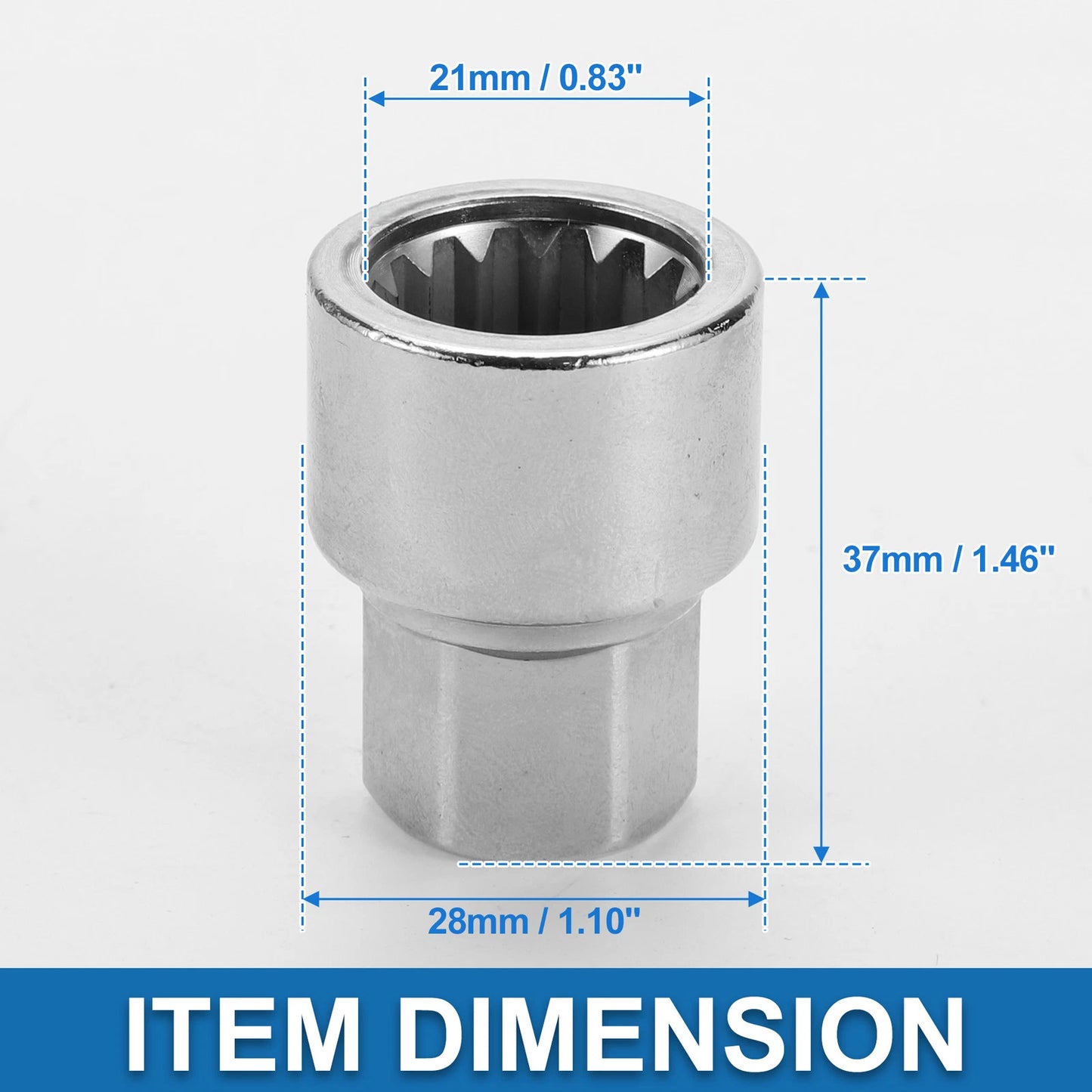3/4-Inch Anti-Theft Wheel Lock Lugnut Removal Key Socket for Porsche
