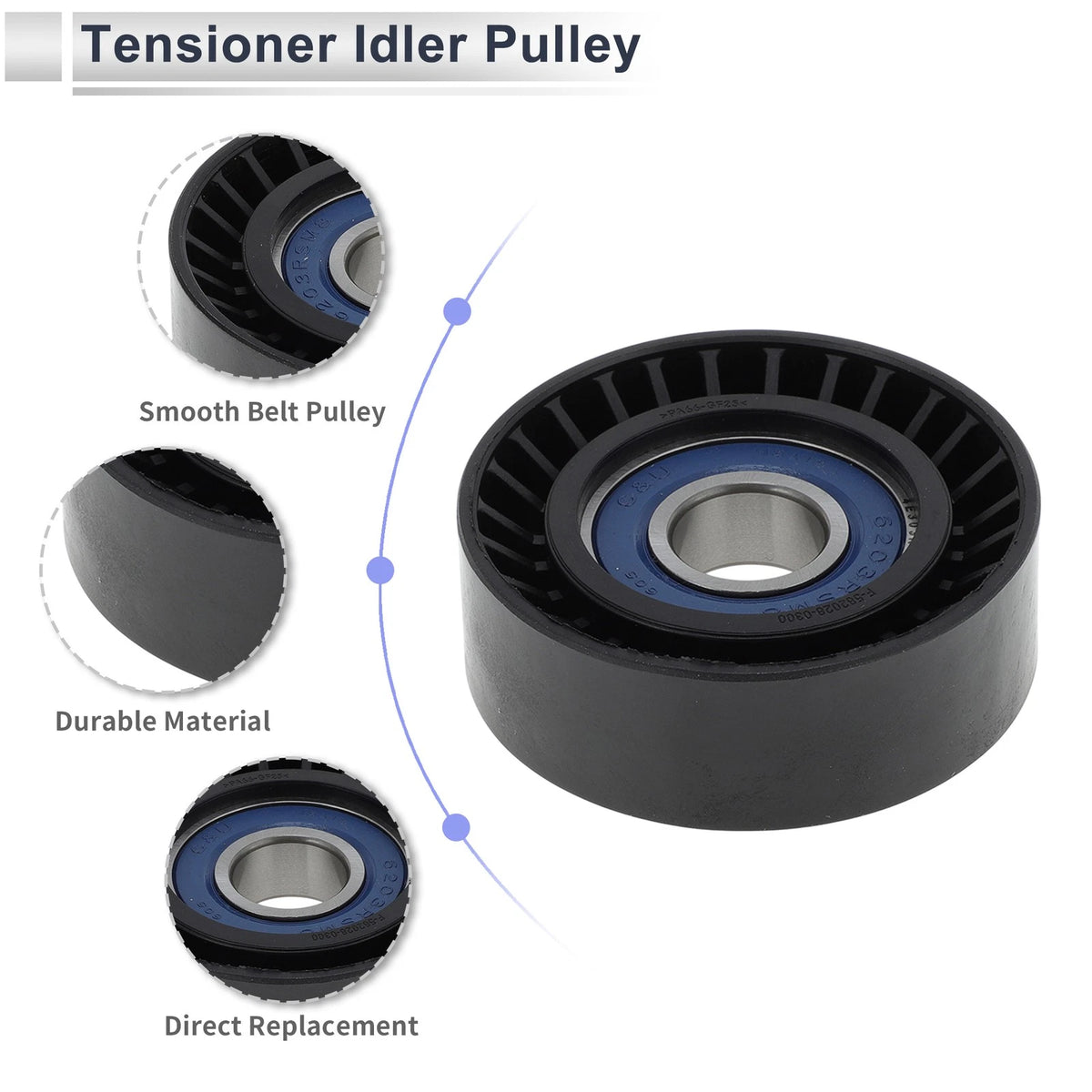 Drive Belt Idler Pulley for Mercedes-Benz A-Class (1997-2001) Black