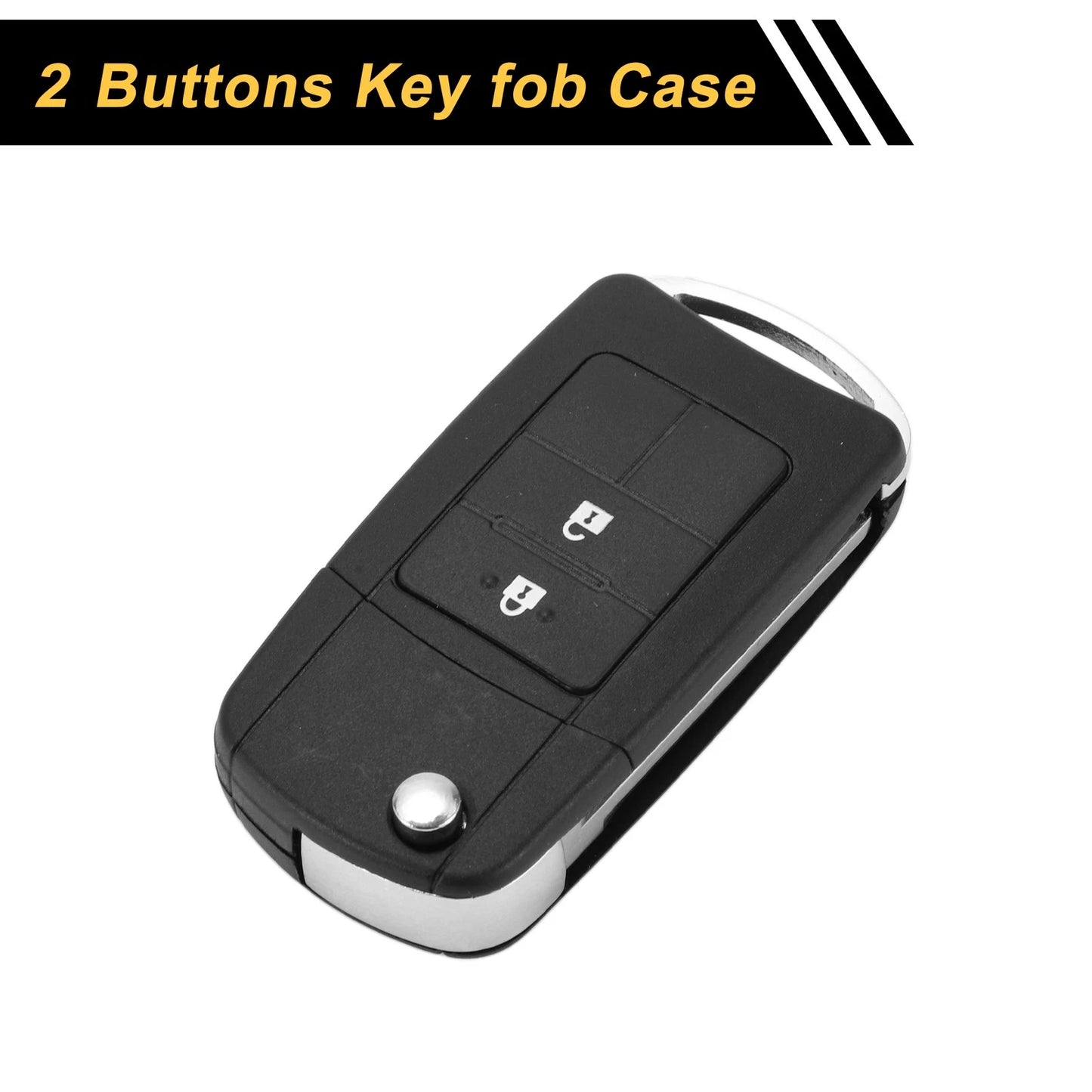 Button Key Fob Shell Case for Toyota RAV4 (2013-2015) Black
