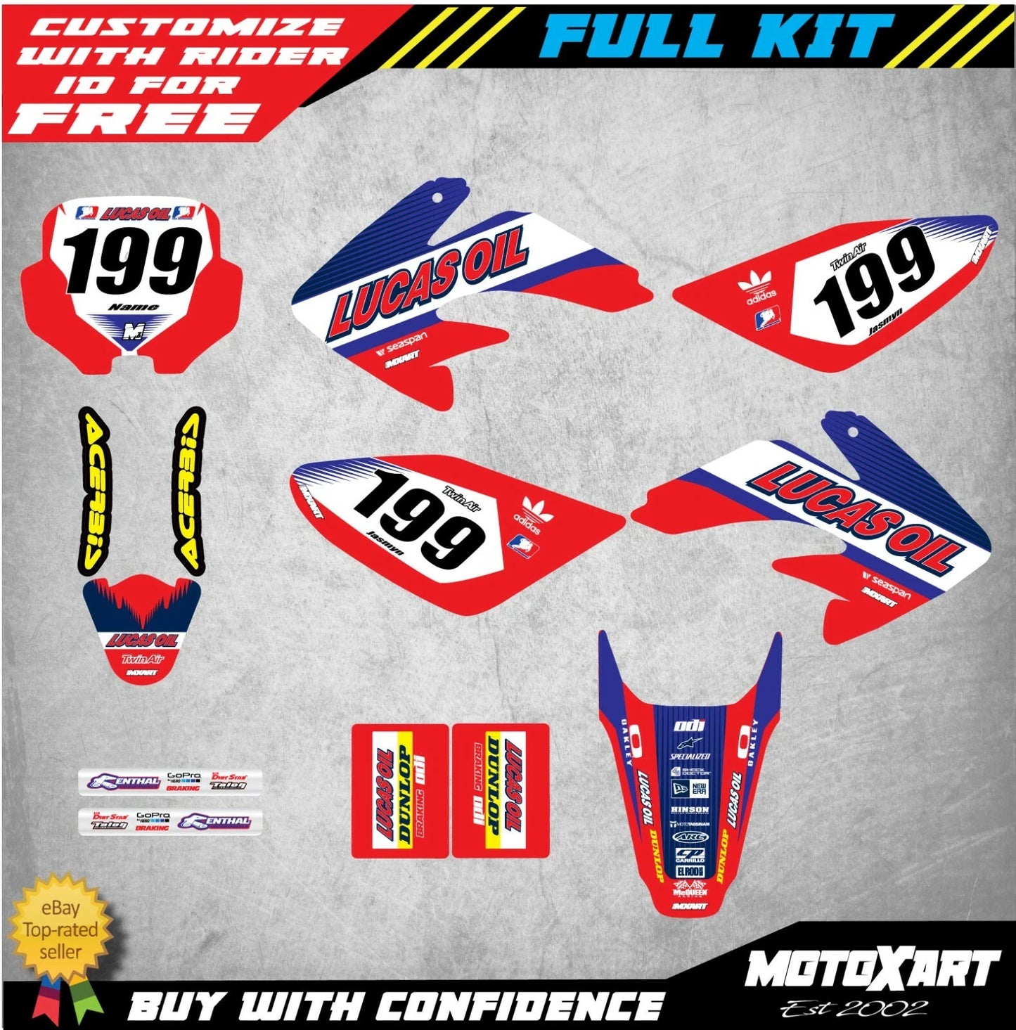 Custom Graphics Full Kit for Honda CRF100 (2004-2010) ACTIVE Style Stickers