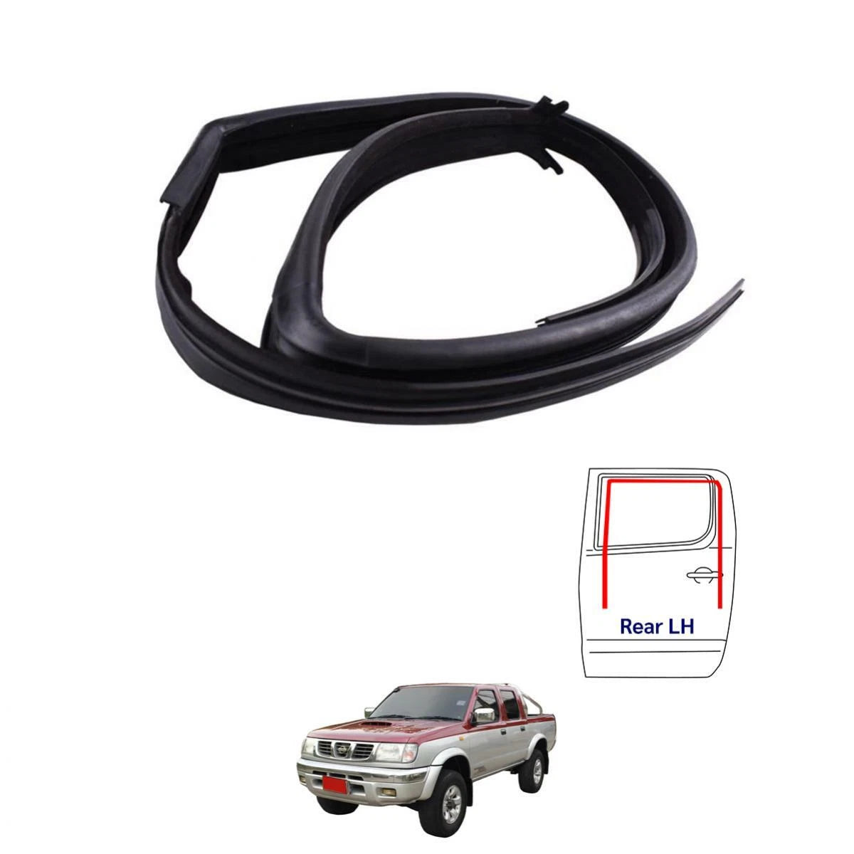 Door Glass Run Channel Rubber LH Rear Fits Nissan Navara D22 Frontier 98-05 D10
