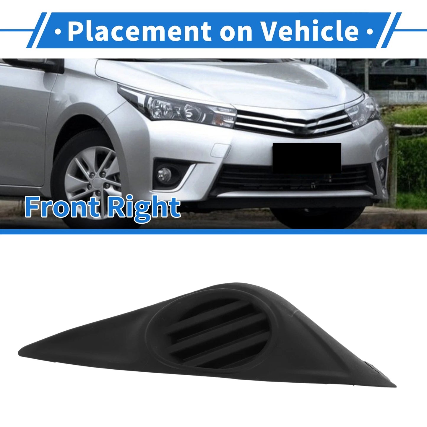 Front Right Fog Light Grill for Toyota Corolla (2012–2017)