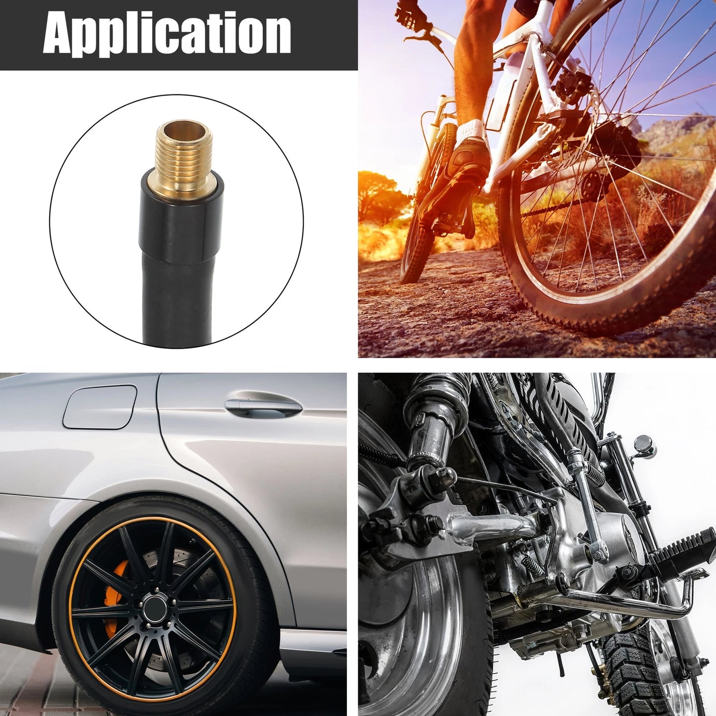 Tire Inflator Pump Hose with Locking Air Chuck / 60cm 23.62" / for Car Motorcycle