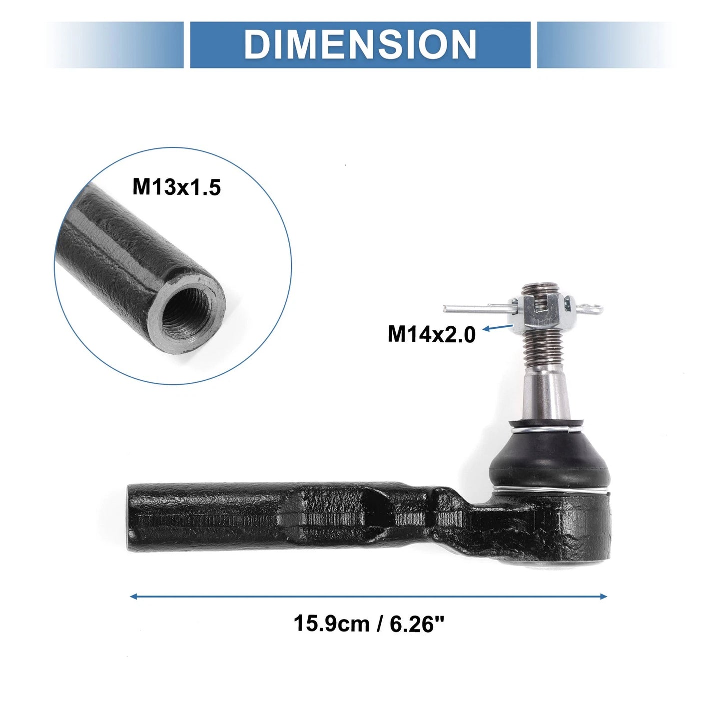 Front Outer Tie Rod End Links for GMC Savana 1500 (2003-2014)