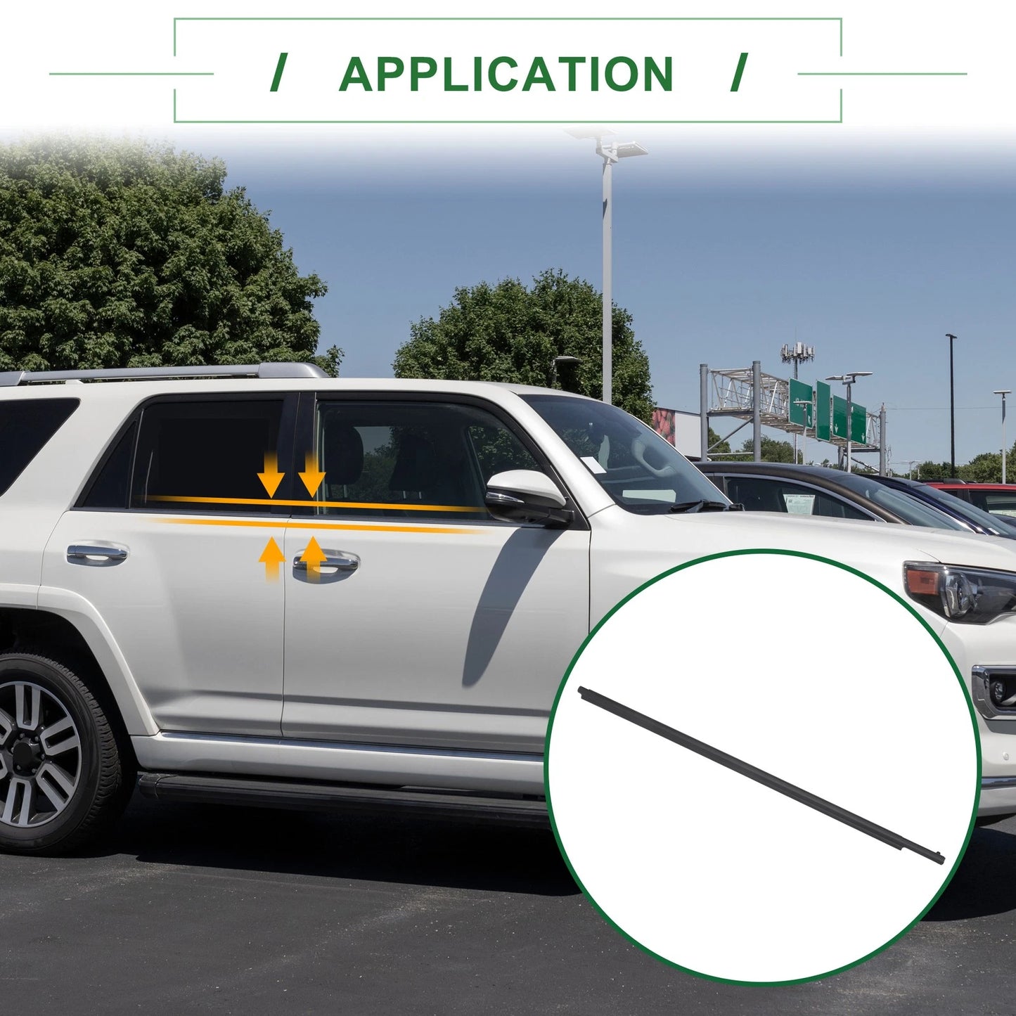 1pc Front Right Weatherstrip Window Seal for Toyota 4Runner (2010–2022)