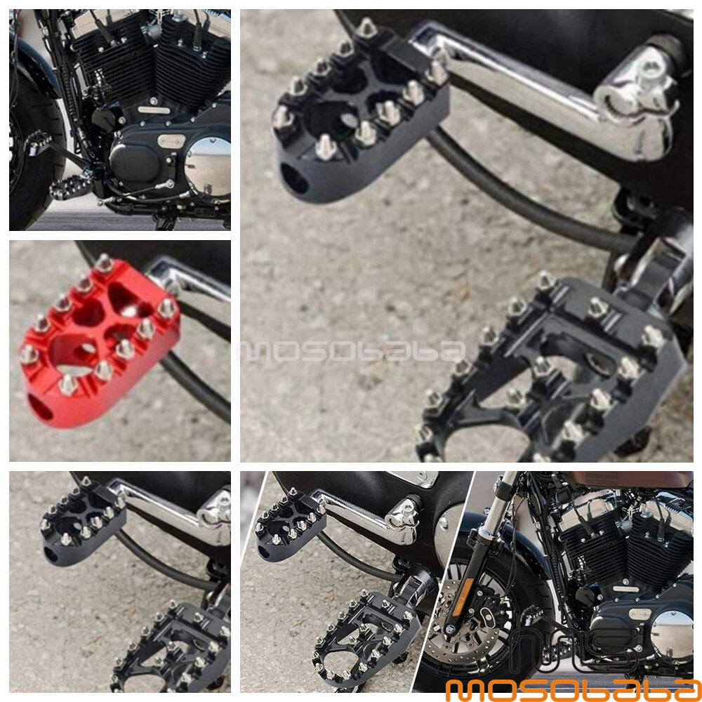 Chrome MX Style Foot Pegs for Harley Softail Low Rider FXLR FLDE Fat Boy (2018-2023)