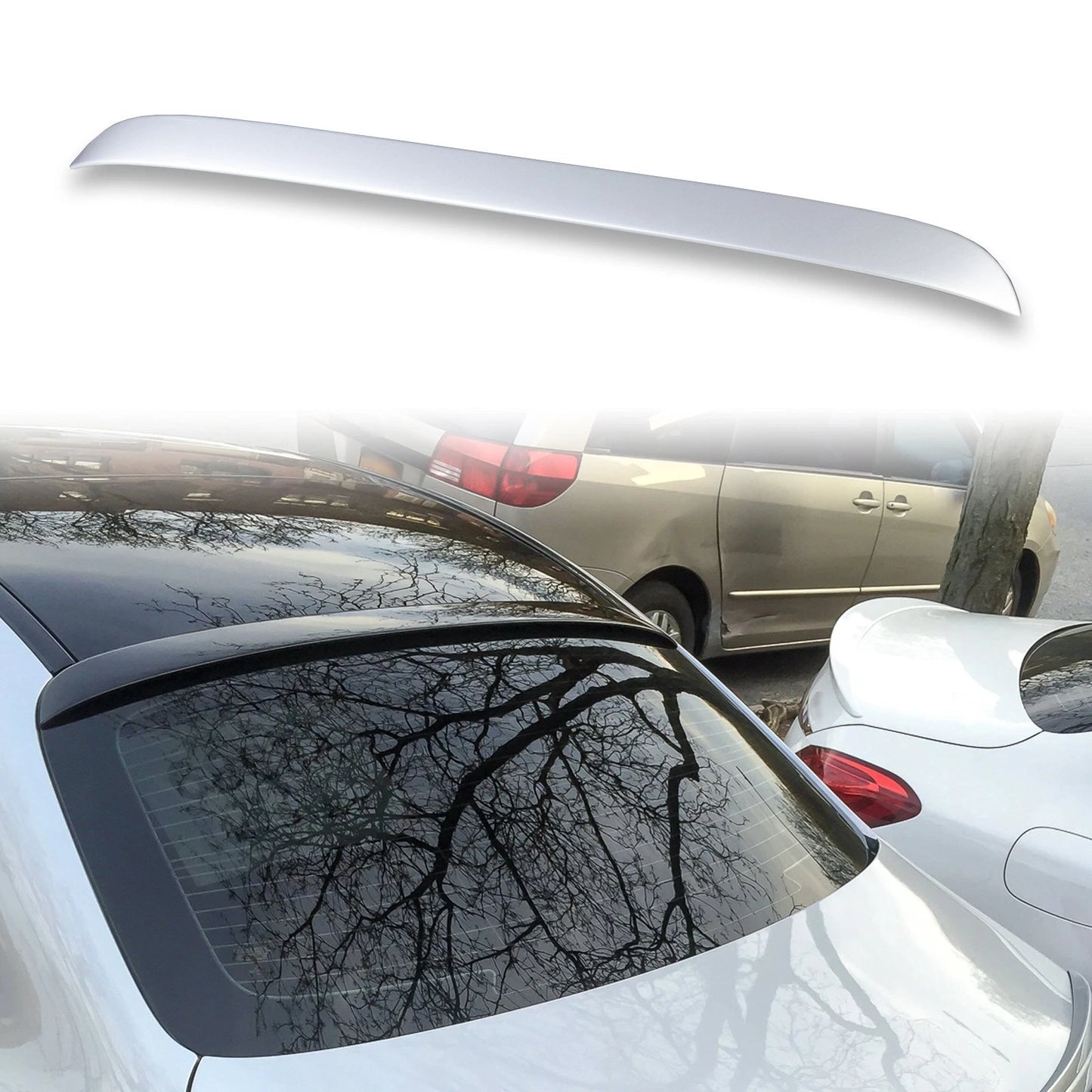 ABS Roof Spoiler for Mercedes Benz W205 Sedan (2015-2021) Iridium Silver