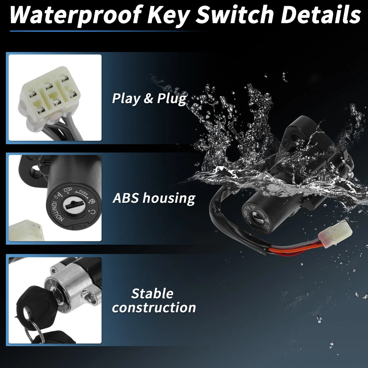 Ignition Key Switch for Suzuki GSX1300R Hayabusa (1999-2007) 1 Set