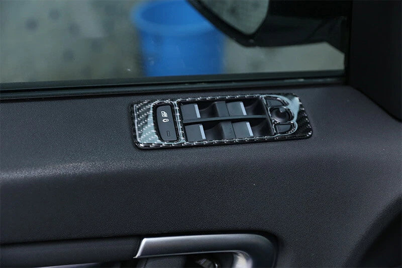 Carbon Fiber Door Window Switch Cover Trim For Land Rover Discovery Sport 2015+