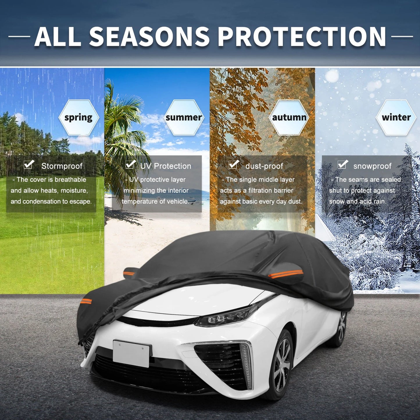 Waterproof Aluminum Film Car Cover for Toyota Mirai Sedan (2016-2023)