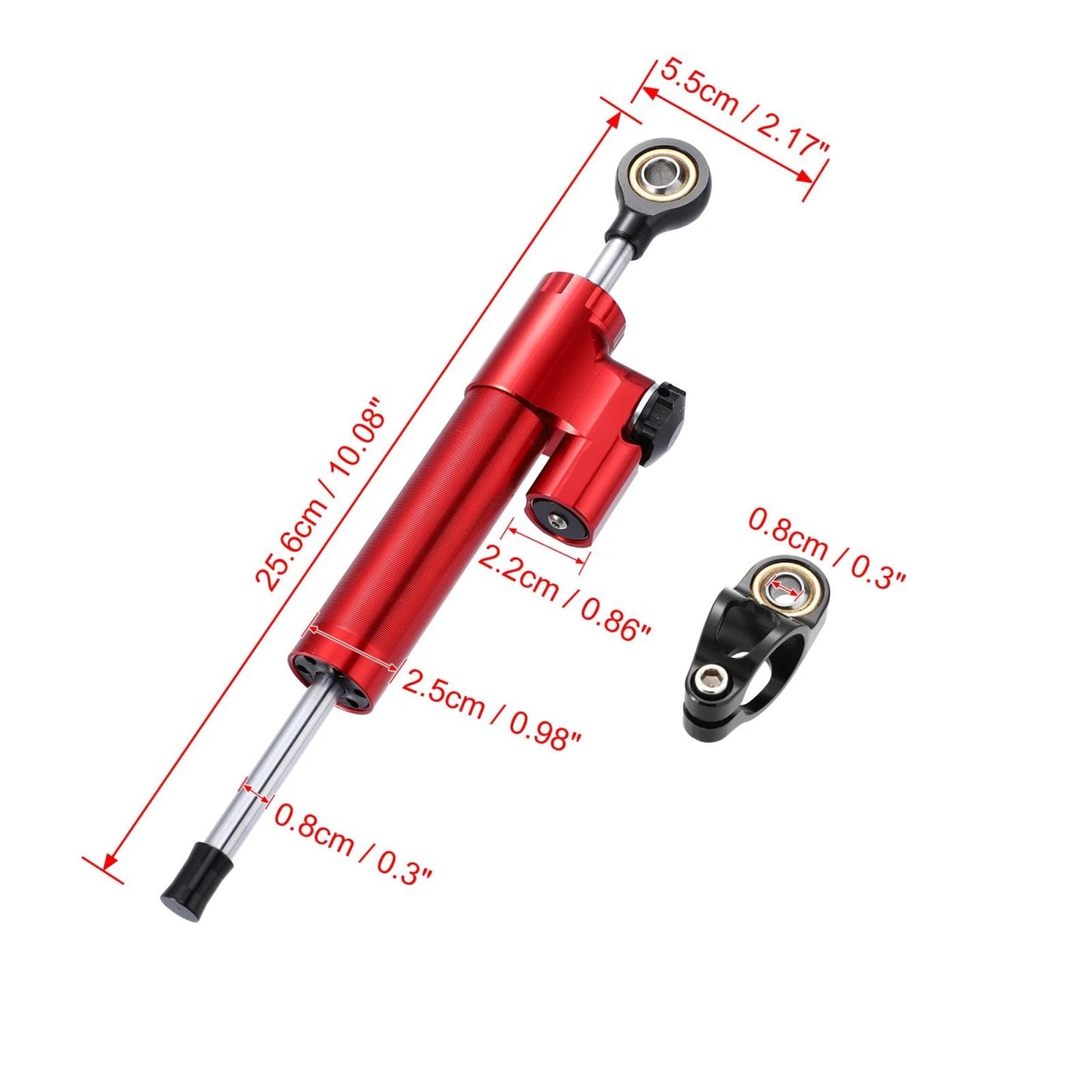 Steering Damper / Universal / Red Adjustable Linear Stabilizer for Scooter