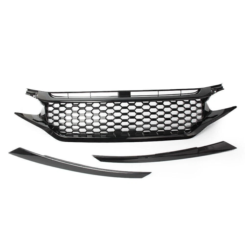 Black Mesh Honeycomb Front Upper Grille for Honda Civic (2016-2018)