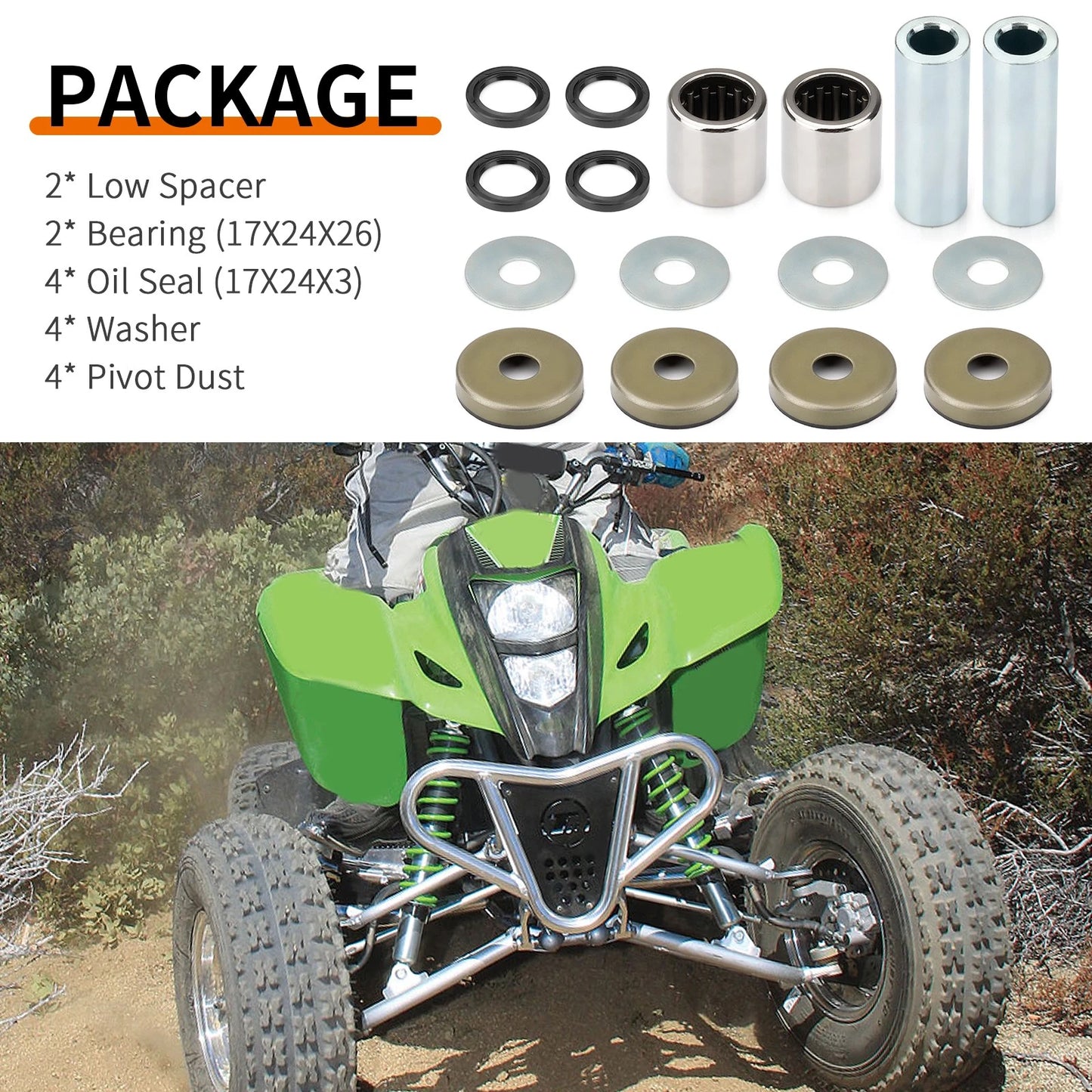 Front Lower A-Arm Bushing Seal for Kawasaki KFX400 2003-2006