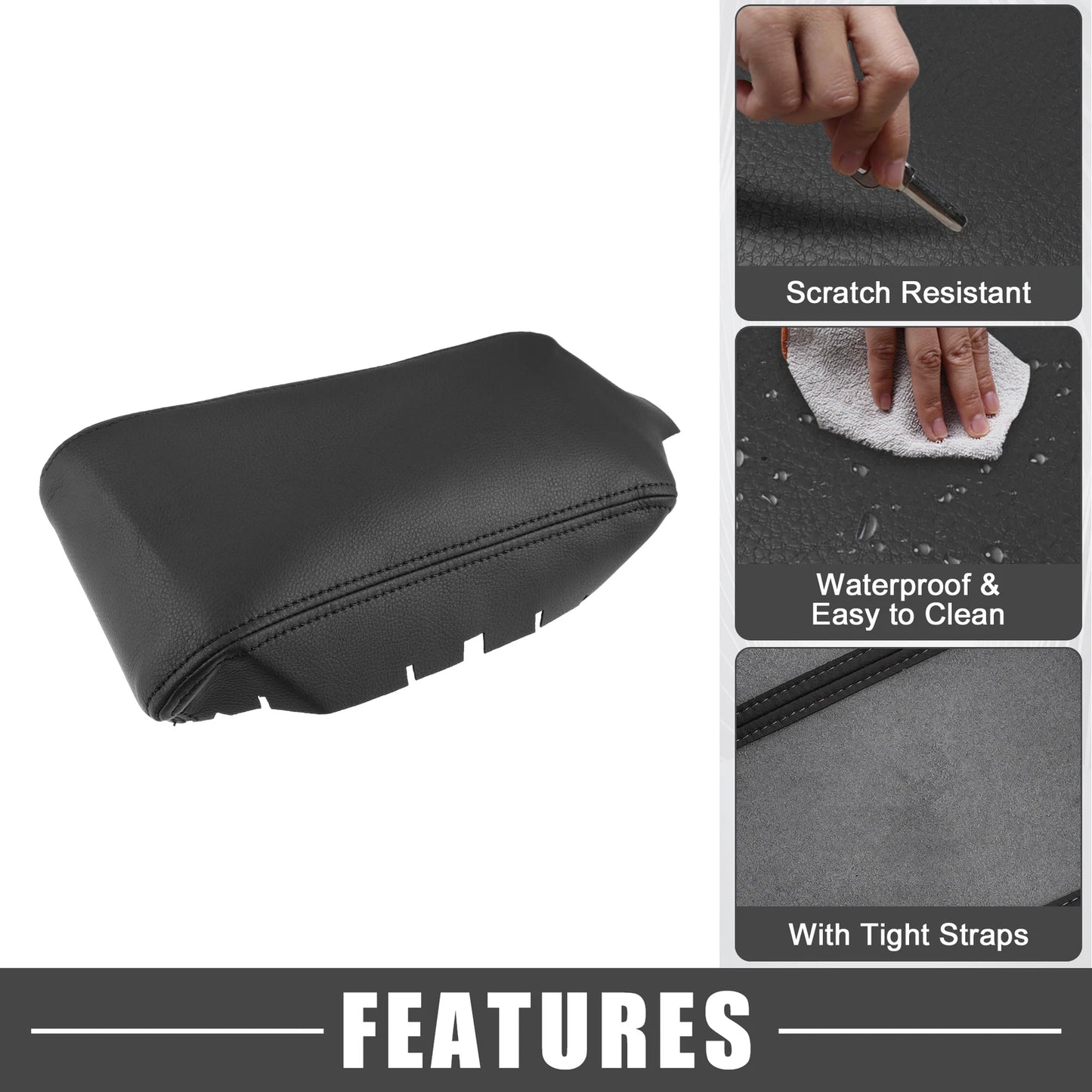 Black Armrest Protector Cover Pad for Honda Civic (2016-2021)