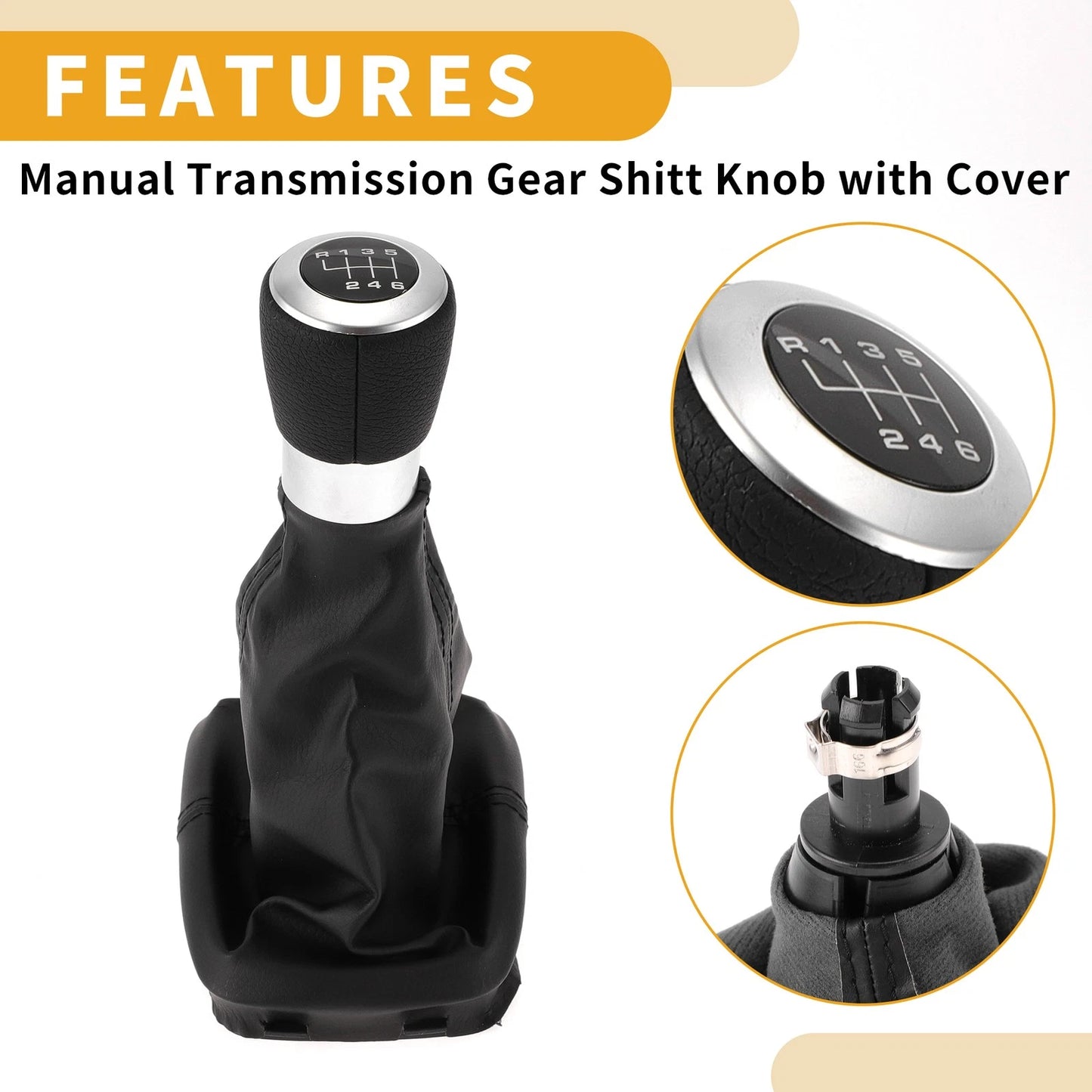 6 Speed Gear Shifter Knob & Cover for Ford Galaxy (2005-2006)