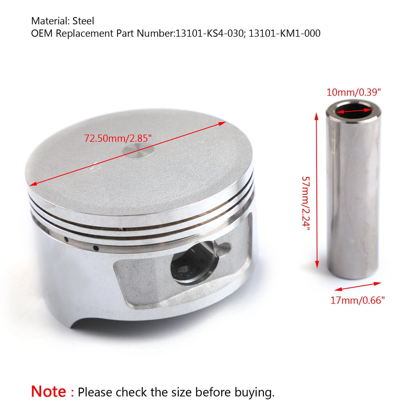 Piston Ring Kit 0.50mm for Honda Helix CN250 (1986-2007)