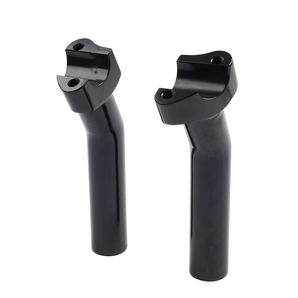 6" CNC Pullback Handlebar Risers Black for Harley Softail Sportster