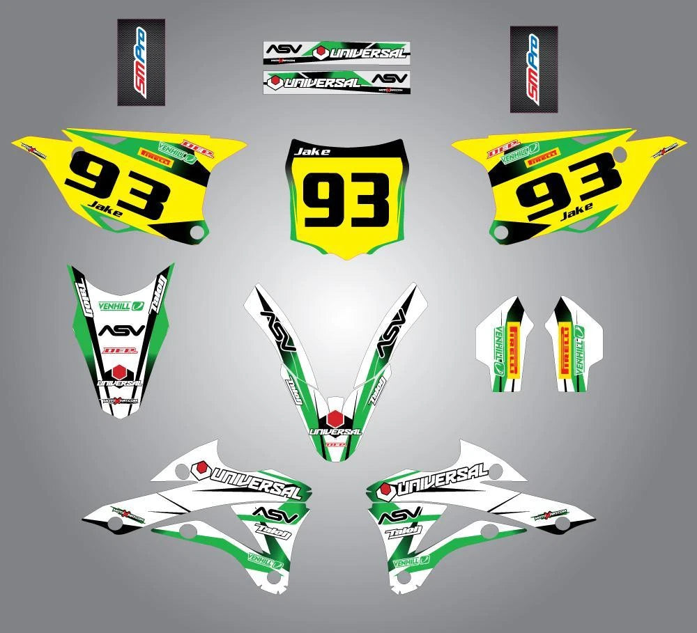 Custom Graphics Kit for 2014 Kawasaki KX 100 - Storm Style Stickers & Decals
