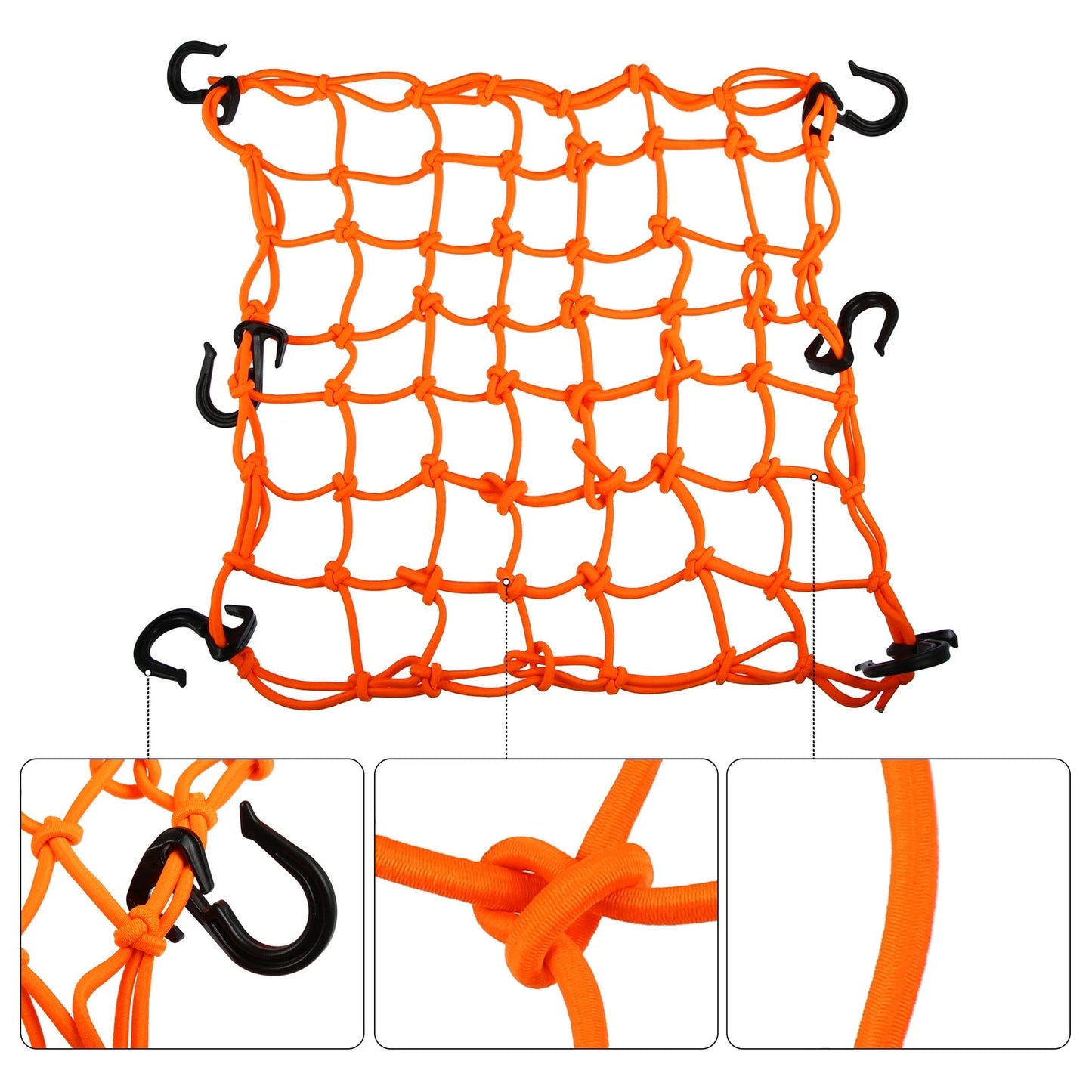 40x40cm 49 Holes Motorcycle Luggage Cargo Net Storage Bag Universal