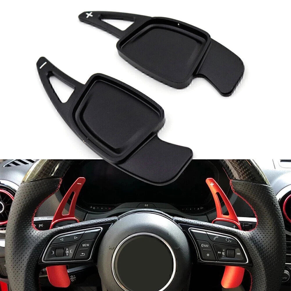 CNC Black Steering Wheel Paddle Shifter Extensions for Audi A6 A7 A8 S4 S5 (2019-2023)