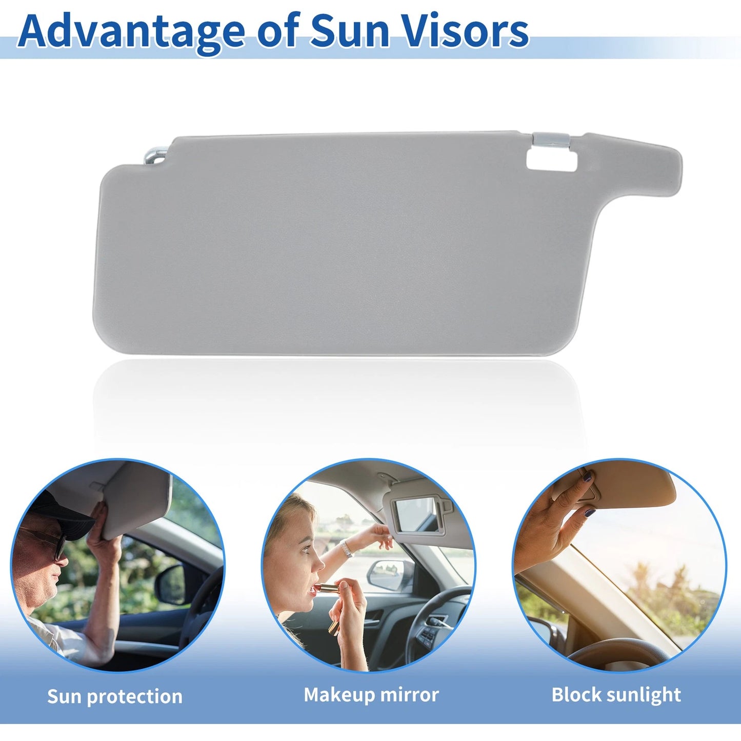 Gray Left & Right Side Sun Visors for Honda Civic (1996-2000)