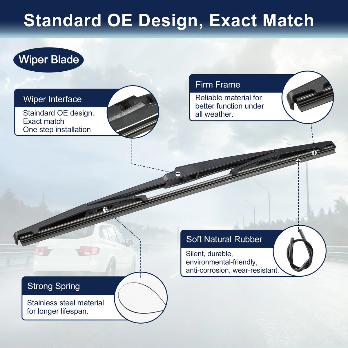 Rear Wiper Blade Arm Set for Toyota C-HR, IZOA (2018-2020)